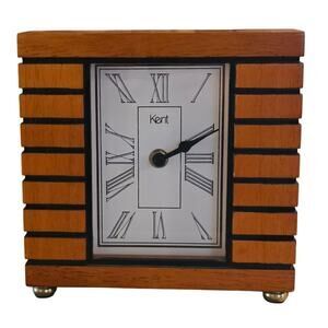 Kent Postmodern Working Battery Mantel Clock w/Maple Veneer & Ebonized Spacing